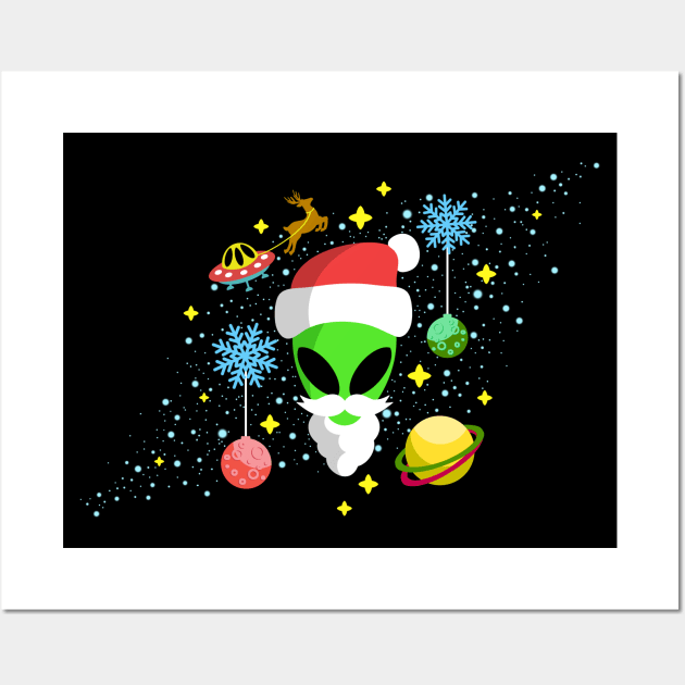 Alien Santa Wall Art by AdrianaStore